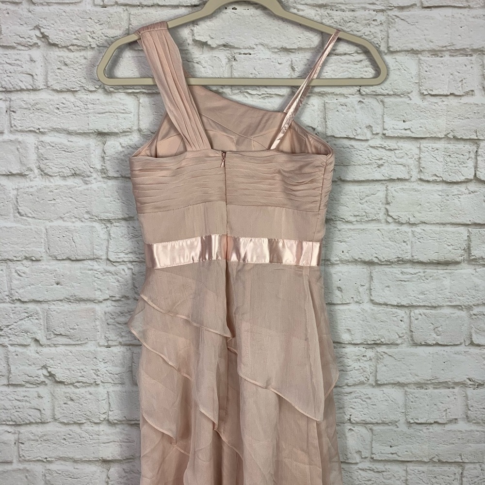 Adrianna Papell Tiered Chiffon One Shoulder Gown 0 - Picture 6 of 11